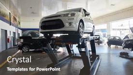  Presentation with home inspection - Theme consisting of car-on-the-lift-ready background and a dark gray colored foreground