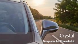  Presentation with reflecting - Audience pleasing presentation theme consisting of car-on-the-road-shiny backdrop and a gray colored foreground