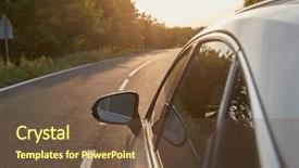  Presentation with road safety - Colorful presentation design enhanced with car on the road side backdrop and a tawny brown colored foreground