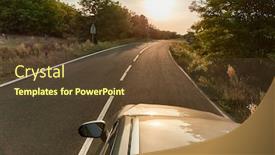  Presentation with road light - Slide set enhanced with car-on-the-road-sunset background and a tawny brown colored foreground