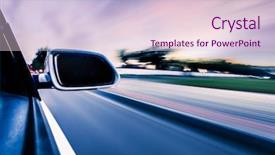  Presentation with motion - PPT theme having car on the road whit background and a lemonade colored foreground