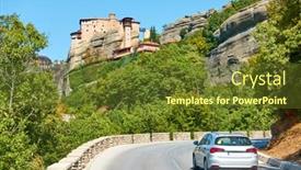  Presentation with road injuries - PPT layouts featuring car-on-the-road background and a tawny brown colored foreground