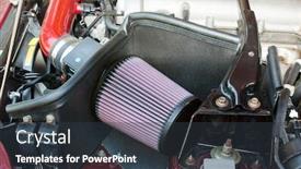  Presentation with filter - Slides featuring car-open-air-intake-filter background and a tawny brown colored foreground