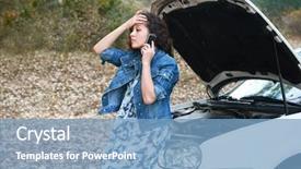  Presentation with car - Theme featuring car open the hood call background and a teal colored foreground