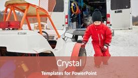  Presentation with red chinese winter festival - Beautiful presentation featuring car outdoor on winter day backdrop and a coral colored foreground