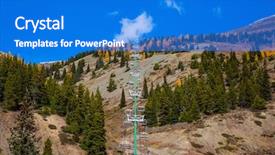  Presentation with cable - PPT layouts enhanced with car over the wooded slope background and a cobalt blue colored foreground