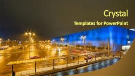  Presentation with industrial park - Amazing slide set having car park at night backdrop and a tawny brown colored foreground
