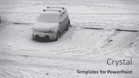  Presentation with car park - PPT layouts enhanced with car-park-under-snow background and a  colored foreground