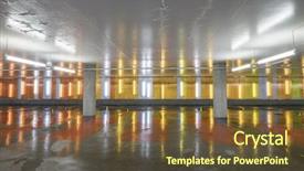  Presentation with car parking - Cool new slide deck with car park with empty parking backdrop and a  colored foreground