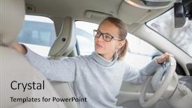  Presentation with car parking - Slide deck featuring car parking going in reverse background and a light gray colored foreground