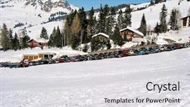  Presentation with car parking - Slides featuring car parking in swiss alps background and a light gray colored foreground