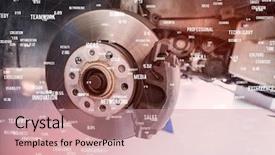  Presentation with digital car - PPT theme with car part with white network background and a coral colored foreground