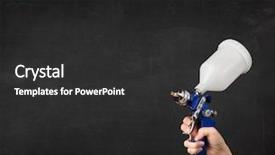  Presentation with gun - Cool new PPT theme with car polish - painter works with airbrush gun backdrop and a dark gray colored foreground