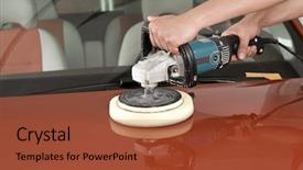  Presentation with audi car from the future - PPT theme enhanced with car polish background and a red colored foreground