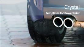  Presentation with pipe - Cool new presentation with car pollution - exhaust pipe backdrop and a seafoam green colored foreground