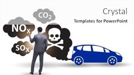  Presentation with pollution - PPT theme enhanced with car-pollution-in-ecological-concept background and a white colored foreground