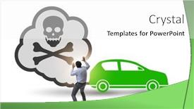  Presentation with pollution - Slide deck having car-pollution-in-ecological-concept background and a white colored foreground