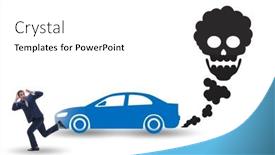  Presentation with pollution - Theme enhanced with car-pollution-in-ecological-concept background and a white colored foreground