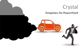  Presentation with pollution - Presentation theme featuring car-pollution-in-ecological-concept background and a white colored foreground