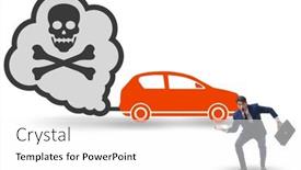  Presentation with pollution - Presentation enhanced with car-pollution-in-ecological-concept background and a white colored foreground