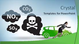 Presentation with pollution - PPT layouts featuring car-pollution-in-ecological-concept background and a light blue colored foreground