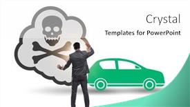  Presentation with pollution - PPT theme having car-pollution-in-ecological-concept background and a white colored foreground