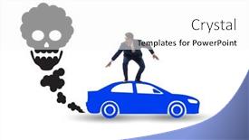  Presentation with pollution - Presentation theme consisting of car-pollution-in-ecological-concept background and a white colored foreground