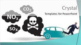  Presentation with pollution - Slide set featuring car-pollution-in-ecological-concept background and a white colored foreground
