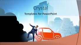  Presentation with pollution - Presentation theme with car-pollution-in-ecological-concept background and a light blue colored foreground