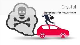  Presentation with pollution - Slides having car-pollution-in-ecological-concept background and a white colored foreground