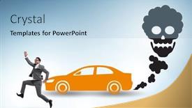  Presentation with pollution - Presentation enhanced with car-pollution-in-ecological-concept background and a light blue colored foreground