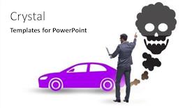 Presentation with pollution - Presentation with car-pollution-in-ecological-concept background and a white colored foreground