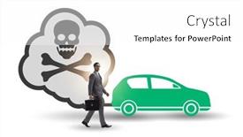  Presentation with pollution - Presentation theme featuring car-pollution-in-ecological-concept background and a white colored foreground