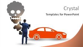  Presentation with pollution - PPT theme consisting of car-pollution-in-ecological-concept background and a white colored foreground