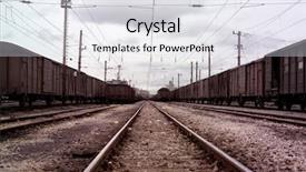  Presentation with railroad - Slides enhanced with car powertrain - close up shot background and a light gray colored foreground