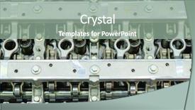  Presentation with cylinder head - Colorful slides enhanced with car powertrain - cylinder head with elements backdrop and a gray colored foreground