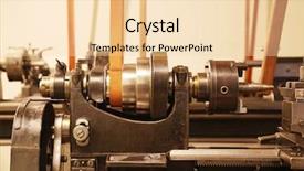  Presentation with motor - Presentation design having car powertrain - industrial motor background and a lemonade colored foreground