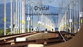  Presentation with railway tracks - Theme consisting of car powertrain - new railway tracks background and a light blue colored foreground
