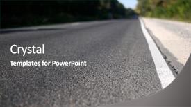  Presentation with asphalt road - Slide deck featuring car race track - asphalt road shot with low background and a gray colored foreground