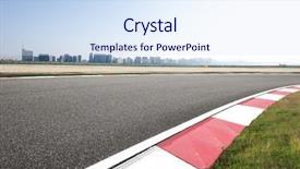  Presentation with race circuit - Theme enhanced with race tracks - empty asphalt road in modern background and a sky blue colored foreground