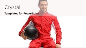  Presentation with race car a red racing - Presentation with car-racer-in-a-red background and a sky blue colored foreground