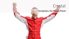  Presentation with happiness - Presentation having car-racer-jumping-and-gesturing background and a white colored foreground