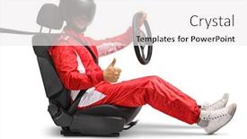  Presentation with car - Beautiful presentation design featuring car-racer-sitting backdrop and a white colored foreground