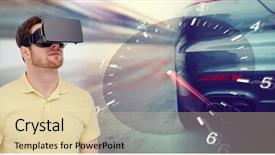  Presentation with virtual technology - Amazing presentation having glasses playing car racing game backdrop and a lemonade colored foreground