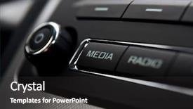  Presentation with radio 90s - Slides enhanced with cars dashes - car radio detail background and a dark gray colored foreground