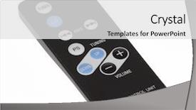  Presentation with radio - Colorful slides enhanced with car radio remote controller isolated on white background with clipping path backdrop and a white colored foreground