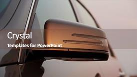  Presentation with rear view mirror - Amazing PPT theme having car rear view mirror closeup backdrop and a tawny brown colored foreground
