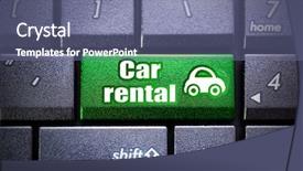  Presentation with car rental - Slide set having car rental button background and a ocean colored foreground