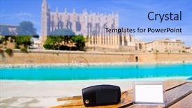  Presentation with car rental - PPT layouts featuring car rental keys on wood background and a light blue colored foreground