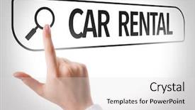  Presentation with car rental - PPT theme having car rental written in search background and a light gray colored foreground